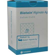 Abbildung: BIATAIN Alginate Ag Kompressen 5x5 cm mit Silber 30 St, Verband PZN 01406431 