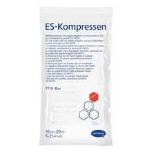 Abbildung: ES-Kompressen steril 10x20 cm 8fach 5X2 St, Kompressen PZN 01407146 