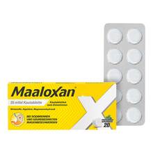 Abbildung: Maaloxan 25 Mval Kautabletten 20 St, Kautabletten PZN 01423582 