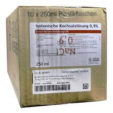 Abbildung: Isotonische Kochsalzlösung 0,9% Plastik Infusionslösung  10X250 ml, Infusionslösung PZN 01433876 
