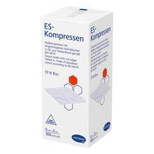 Abbildung: ES-Kompressen unsteril 5x5 cm 8fach 100 St, Kompressen PZN 01447157 