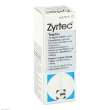 Abbildung: Zyrtec 10 mg / ml Tropfen 20 ml, Tropfen PZN 01467852 