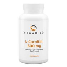 Abbildung: L-Carnitin 500 mg Kapseln 100 St, Kapseln PZN 01472623 