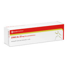 Abbildung: Zink AL 25 mg Brausetabletten 40 St, Brausetabletten PZN 01489003 