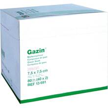 Abbildung: Gazin Mullkomp.7,5x7,5 cm steril 12fach 40X2 St, Kompressen PZN 01511694 