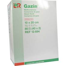 Abbildung: Gazin Mullkomp.10x20 cm steril 12fach 40X2 St, Kompressen PZN 01511725 
