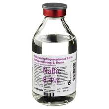 Abbildung: Natriumhydrogencarbonat B.Braun 8,4% Glas 250 ml, Infusionslösung PZN 01579775 
