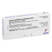 Abbildung: AURUM METALLICUM PRAEPARATUM D 10 Ampullen 8 St, Ampullen PZN 01618825 