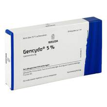 Abbildung: GENCYDO 5% Injektionslösung 8 St, Injektionslösung PZN 01622778 