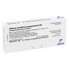 Abbildung: STIBIUM METALLICUM PRAEPARATUM D 6 Ampullen 8X1 ml, Ampullen PZN 01626724 