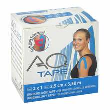 Abbildung: KINESIOLOGISCHES A.Q.Tape 2,5 cmx5,5 m blau Rolle 2 St PZN 01675332 