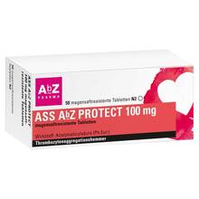Abbildung: Ass Abz Protect 100 mg magensaftresistent Tabletten  50 St, Tabletten magensaftresistent PZN 01696788 