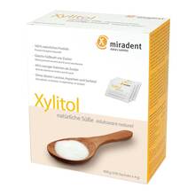 Abbildung: MIRADENT Xylitol Zuckerersatz Pulver Sachets 100X4 g, Pulver PZN 01698505 