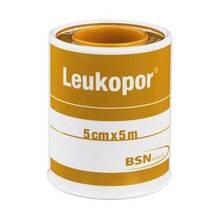 Abbildung: LEUKOPOR 5 cmx5 m 1 St, Pflaster PZN 01698818 