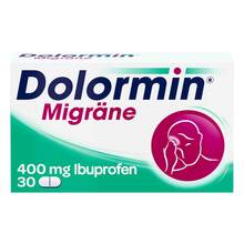 Abbildung: Dolormin Migräne Filmtabletten 30 St, Filmtabletten PZN 01754592 