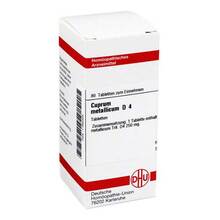 Abbildung: CUPRUM METALLICUM D 4 Tabletten 80 St, Tabletten PZN 01768306 