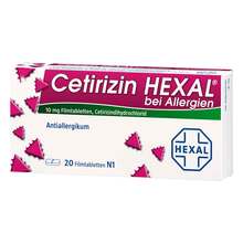 Abbildung: Cetirizin Hexal Filmtabletten bei Allergien 20 St, Filmtabletten PZN 01830152 