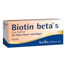 Abbildung: Biotin Beta 5 Tabletten 50 St, Tabletten PZN 01841931 