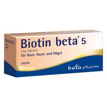 Abbildung: Biotin Beta 5 Tabletten 100 St, Tabletten PZN 01841948 