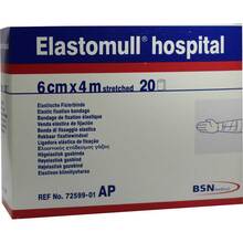 Abbildung: Elastomull hospital 6 cmx4 m elastisch Fixierbinde weiß 20 St, Binden PZN 01903974 