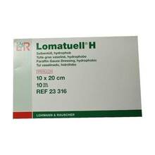 Abbildung: LOMATUELL H Salbentüll 10x20 cm steril 10 St, Verband PZN 01908279 