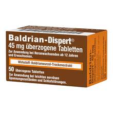 Abbildung: Baldrian Dispert 45 mg überzogene Tabletten 50 St, Überzogene Tabletten PZN 01921529 