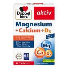 Abbildung: Doppelherz Magnesium + Calcium+D3 Tabletten 40 St, Tabletten PZN 01922316 