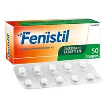 Abbildung: Fenistil Dragees 50 St, Überzogene Tabletten PZN 01939854 