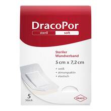 Abbildung: Dracopor Wundverband 5x7,2 cm steril 5 St, Verband PZN 02027032 