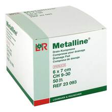 Abbildung: Metalline Drain Kompressen 6x7 cm 50 St, Kompressen PZN 02072713 