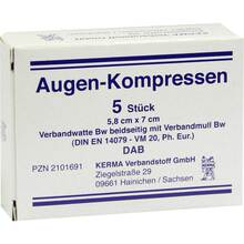 Abbildung: Augenkompressen 5,8x7 cm unsteril 5 St, Kompressen PZN 02101691 
