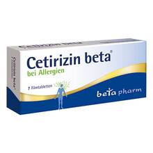 Abbildung: Cetirizin beta Filmtabletten 7 St, Filmtabletten PZN 02156858 