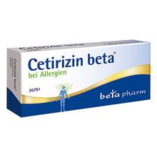 Abbildung: Cetirizin beta Filmtabletten 20 St, Filmtabletten PZN 02156870 
