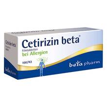 Abbildung: Cetirizin beta Filmtabletten 100 St, Filmtabletten PZN 02156893 