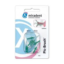 Abbildung: MIRADENT Interd.Pic-Brush Ersatzb.medium grün 6 St, Zahnbürste PZN 02172432 