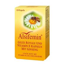 Abbildung: Alsifemin Gelee Royal + Vitamin E mit Ginseng Kapseln 120 St, Kapseln PZN 02201292 