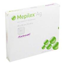 Abbildung: MEPILEX Ag Schaumverband 20x20 cm steril 5 St, Verband PZN 02230968 