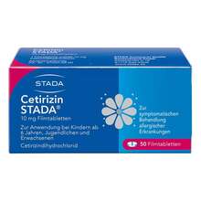 Abbildung: Cetirizin Stada 10 mg Filmtabletten 50 St, Filmtabletten PZN 02246610 