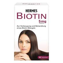 Abbildung: Biotin Hermes 5 mg Tabletten 90 St, Tabletten PZN 02253656 