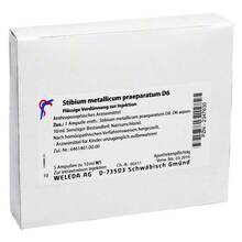 Abbildung: STIBIUM METALLICUM PRAEPARATUM D 6 Ampullen 5X10 ml, Ampullen PZN 02347630 