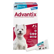 Abbildung: Advantix Spot-on Lösung z.Auftr.a.d.H.für Hund 4-10 kg 4 St, Lösung PZN 02362517 