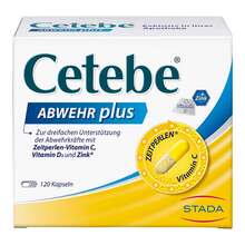 Abbildung: Cetebe Abwehr plus Vitamin C + Vitamin D3+Zink Kapseln  120 St, Kapseln PZN 02415254 