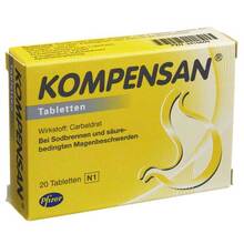 Abbildung: Kompensan Tabletten 340 mg 20 St, Tabletten PZN 02416609 