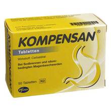 Abbildung: Kompensan Tabletten 340 mg 50 St, Tabletten PZN 02416615 
