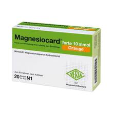Abbildung: Magnesiocard forte 10 mmol Orange Pulver zur H.e.L.z.E. 20 St, Pulver zur Herstellung einer Lösung zum Einnehmen PZN 02470336 