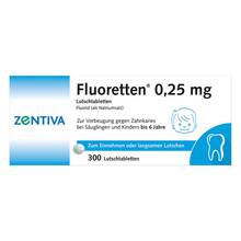 Abbildung: Fluoretten 0,25 mg Tabletten 300 St, Tabletten PZN 02477924 