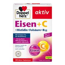 Abbildung: Doppelherz Eisen + Vitamin C +L-Histidin Tabletten 30 St, Tabletten PZN 02483072 