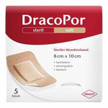 Abbildung: Dracopor Wundverband 8x10 cm steril hautfarben 5 St, Verband PZN 02577790 