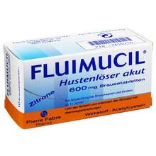 Abbildung: Fluimucil Hustenlöser akut 600 Brausetabletten 10 St, Brausetabletten PZN 02650216 