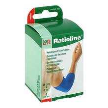 Abbildung: RATIOLINE acute Fixierbinde kohäsiv 8 cmx4 m blau 1 St, Binden PZN 02684178 